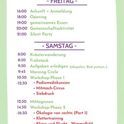 Programm Freitag und Samstag