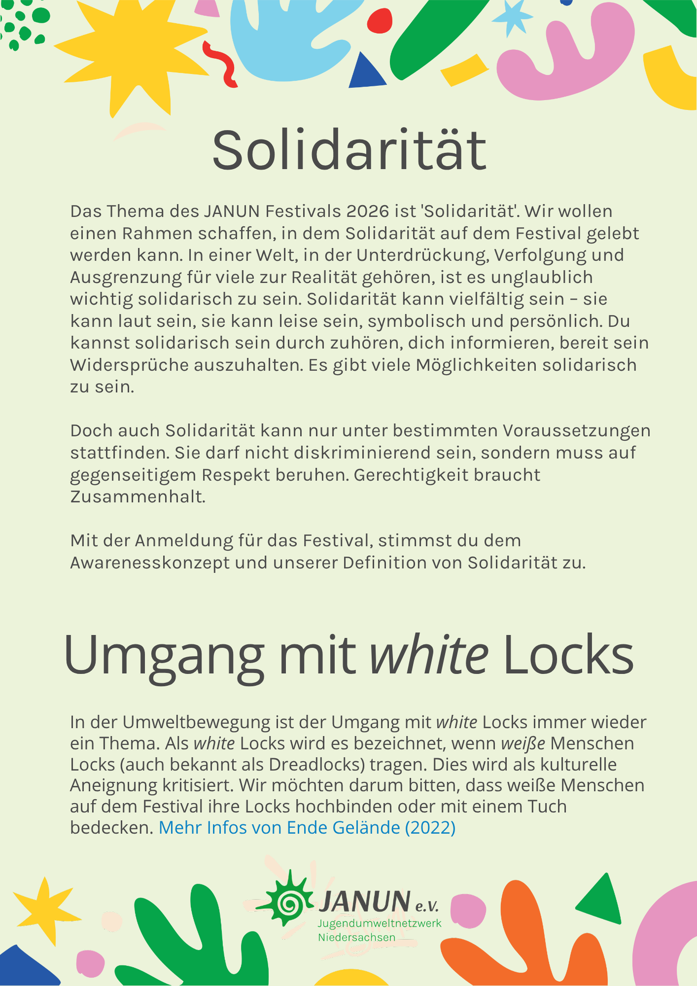 Solidarität und white Locks
