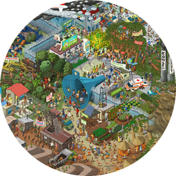 wimmelbild klima flucht rund